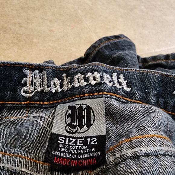 Vtg Y2k Makaveli Tupac 2Pac Rapper Skull Skate Urban Hip Hop Junior Shorts Sz 12 - Picture 9 of 10